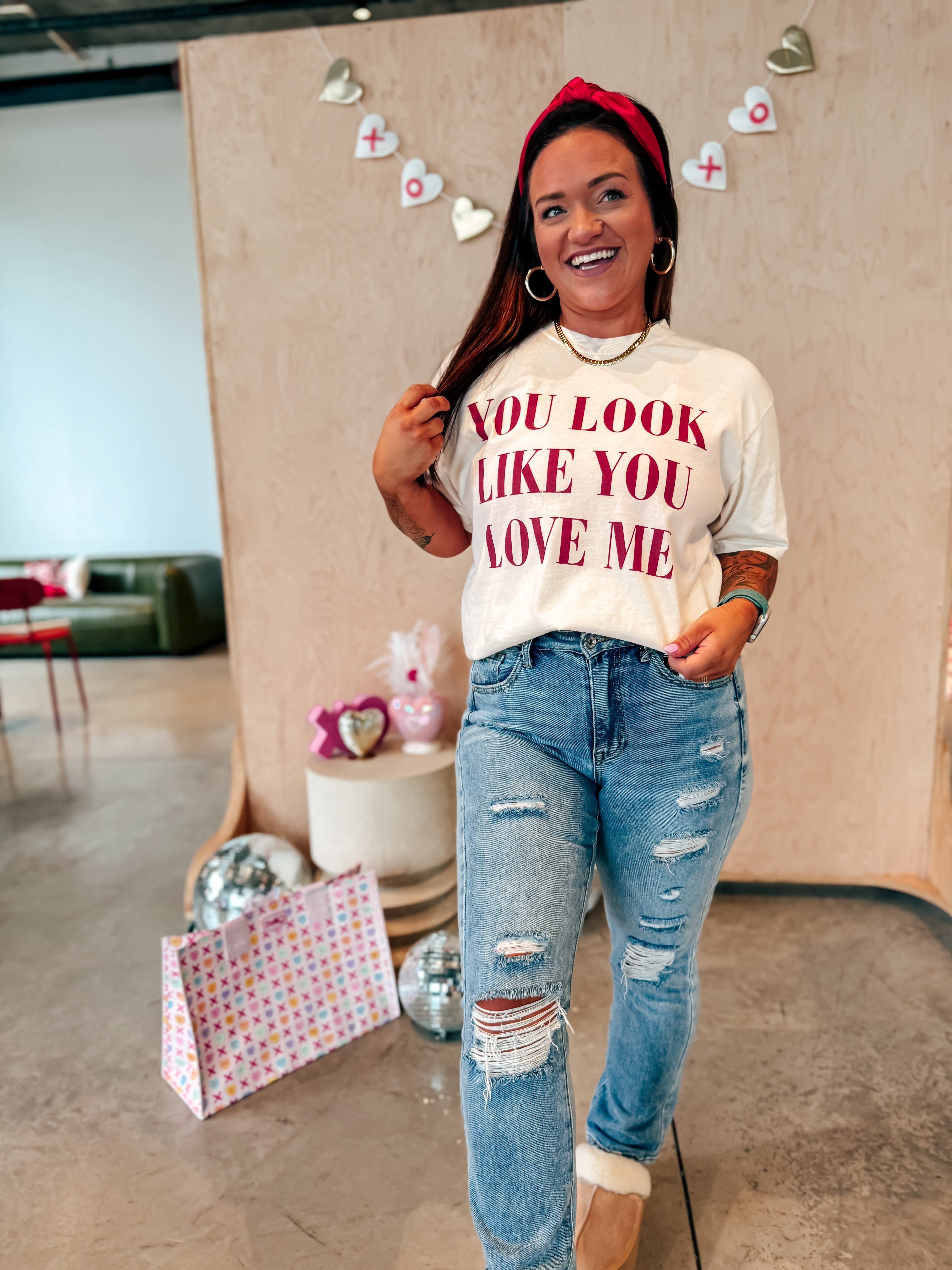 birdie - Vendita all'ingrosso Maglietta stampata - Donna - T-shirt avorio con grafica You Look Like You Love Me4