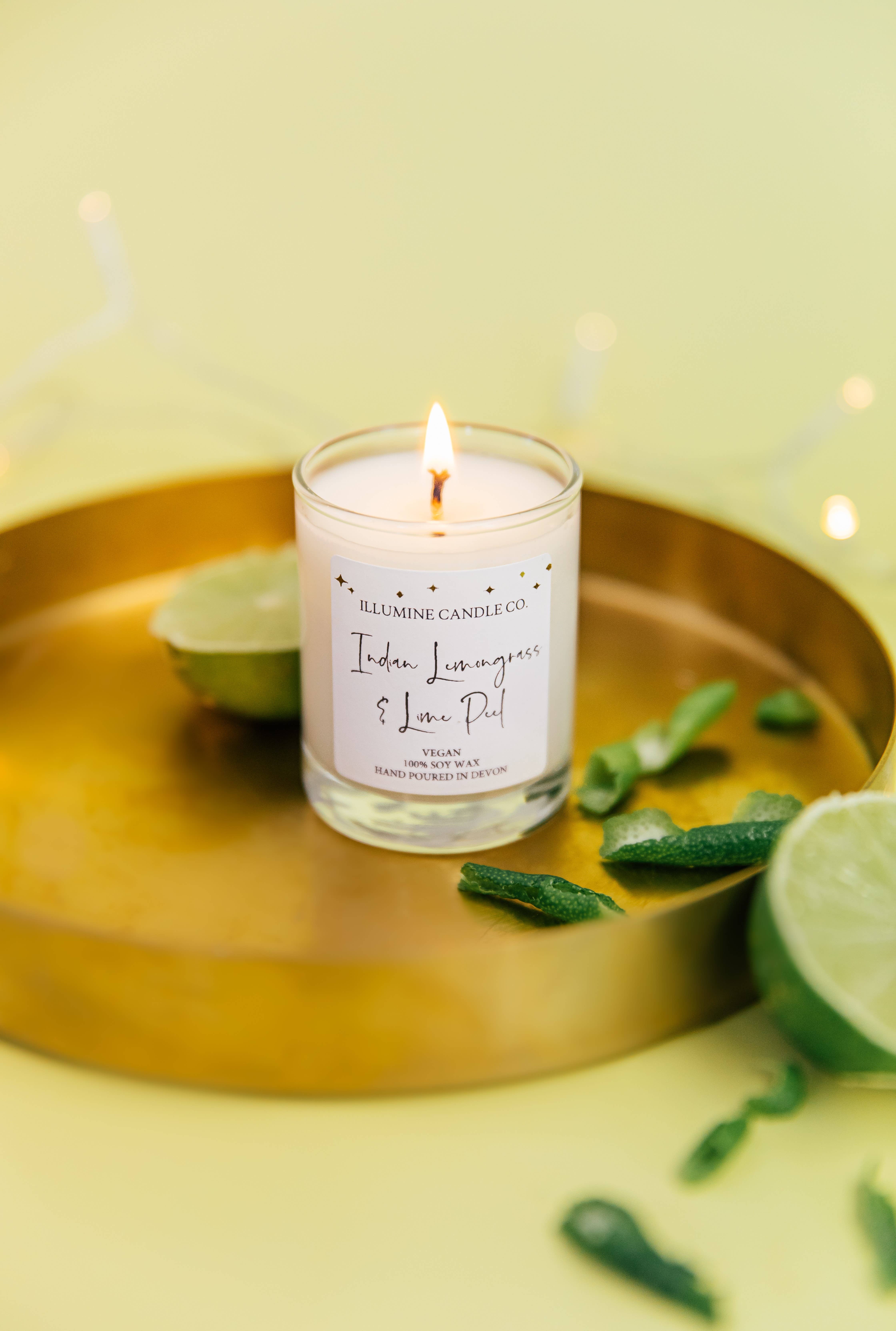 Ilumine Candle Co. – wholesale Jar/filled candle – Indian Lemongrass & Lime Peel Soy Wax Candle1