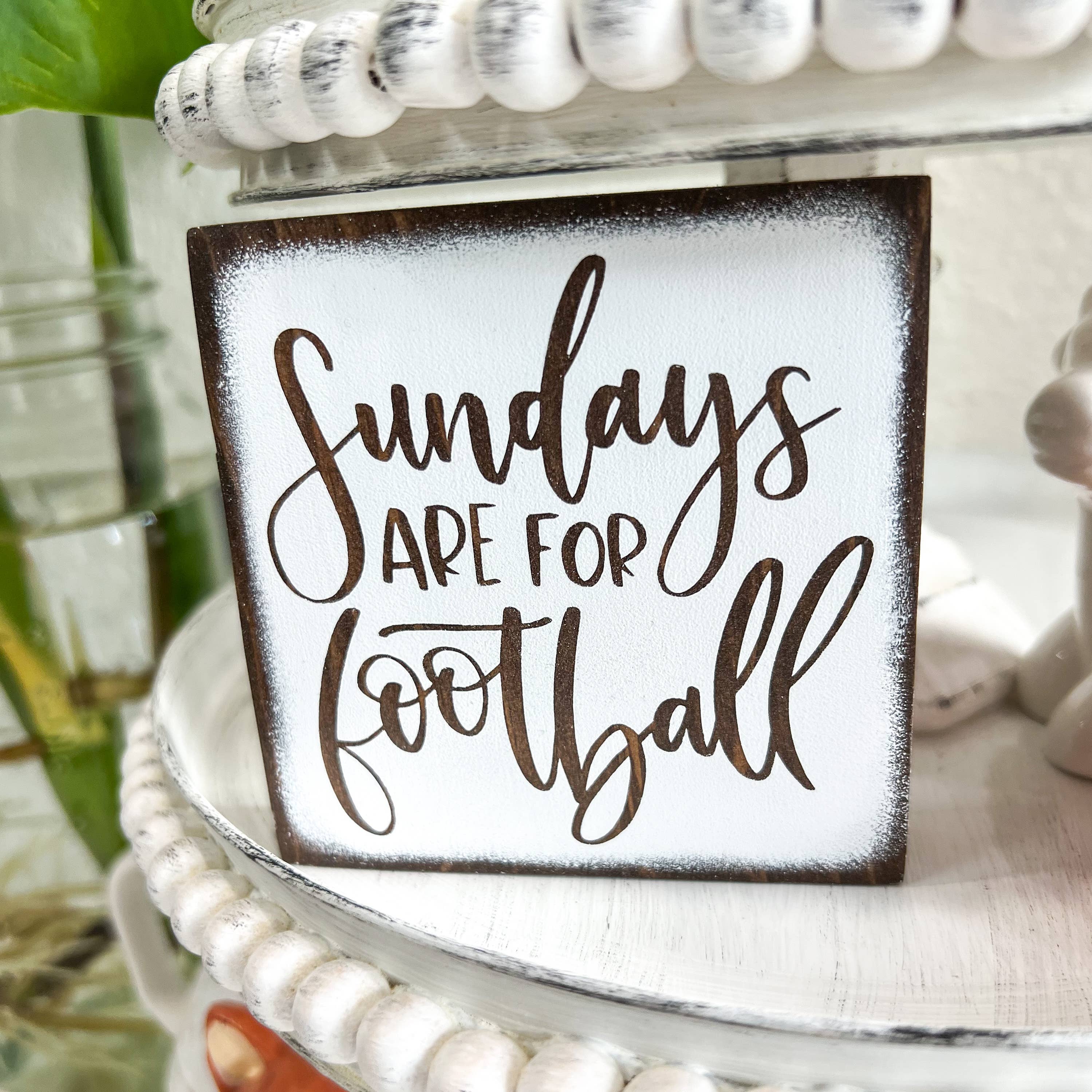 Ruaille Buaille Co - Wholesale Sign - Mini football sign | Farmhouse tiered tray | Fall home decor2