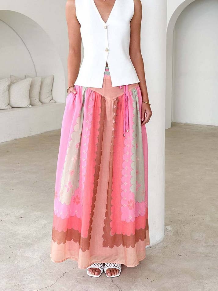 CWBLS0541_BOHO PRINT TIE WAIST FLOWY MAXI SKIRT for wholesale by NINEXIS