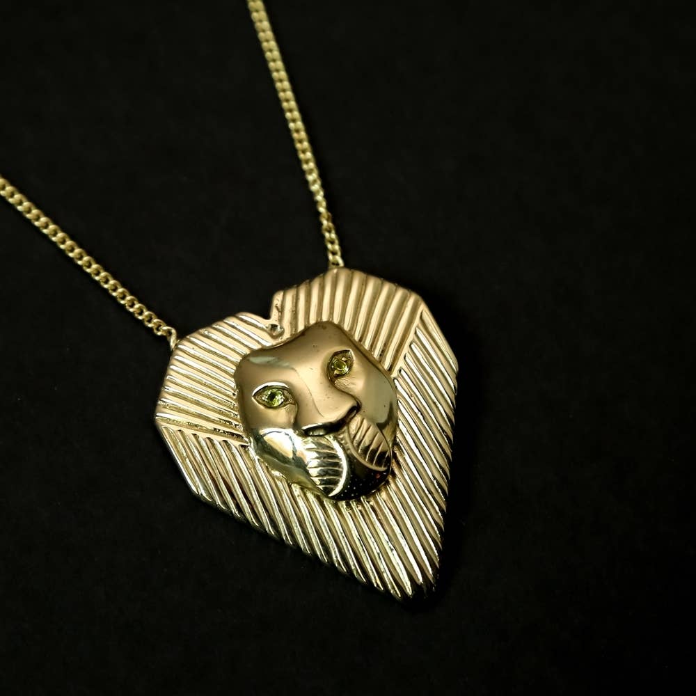 Bisjoux – Engroshandel Halskæde med vedhæng – Leo løve tiger vedhæng halskæde peridot ædelsten halskæde5