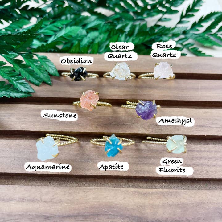 Ewelina Pas Jewelry - Wholesale Single Stone/Solitaire Ring - Small Gold Rough Nugget Prong Ring8