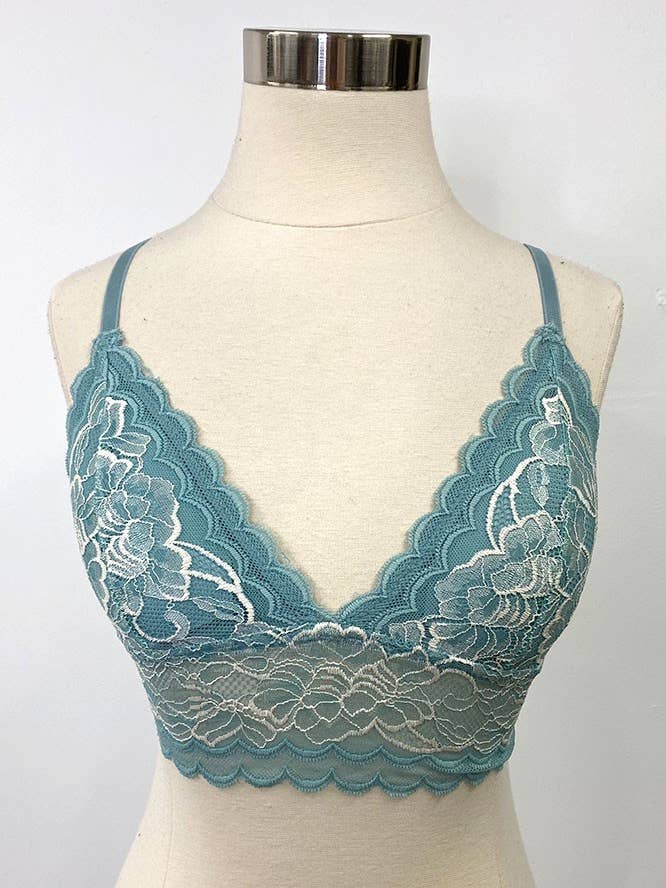 Removable push up pads lace bralette (6pc) for wholesale by Hana