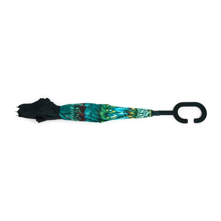 Selini New York - Wholesale Umbrella - Unisex - Peacock Double Layer Inverted Umbrella