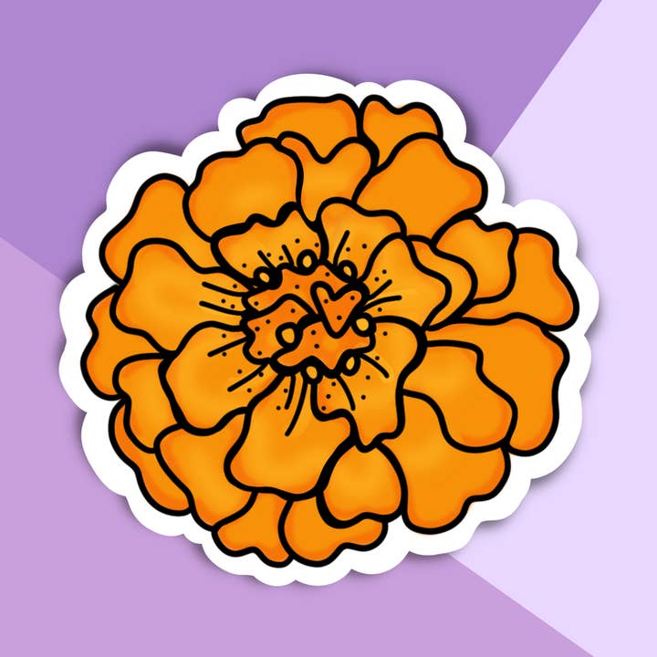 Marigold | Cempasuchil | Vinyl Sticker for wholesale by Kalaka Tx