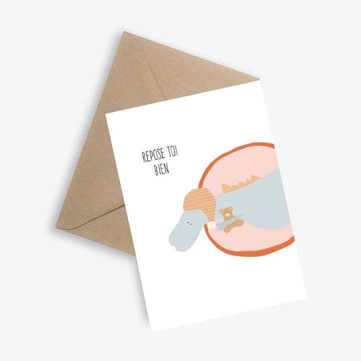LE PAPIER GRAPHIQUE - Vente Cartes d'amitié - Repose-toi bien (Repose-toi bien) - Carte simple 0