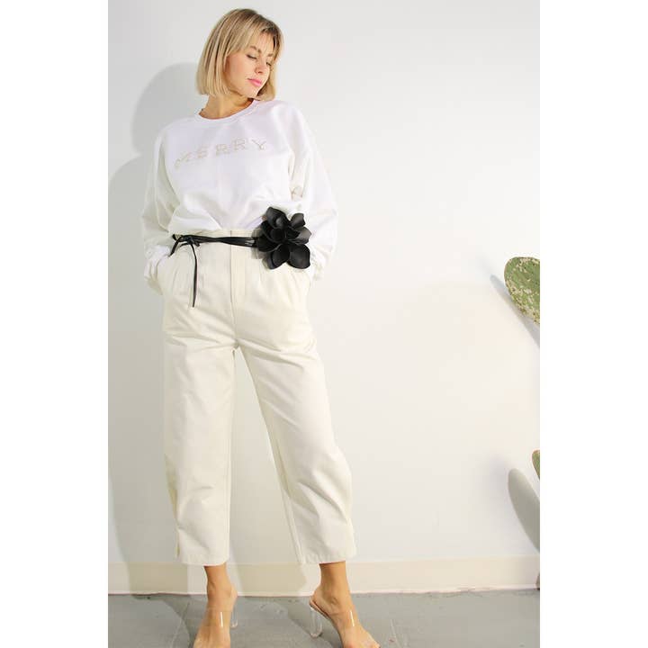 WHITE CHRISTMAS MERRY 3D EMBROIDERY SWEATSHIRT for wholesale on Faire18