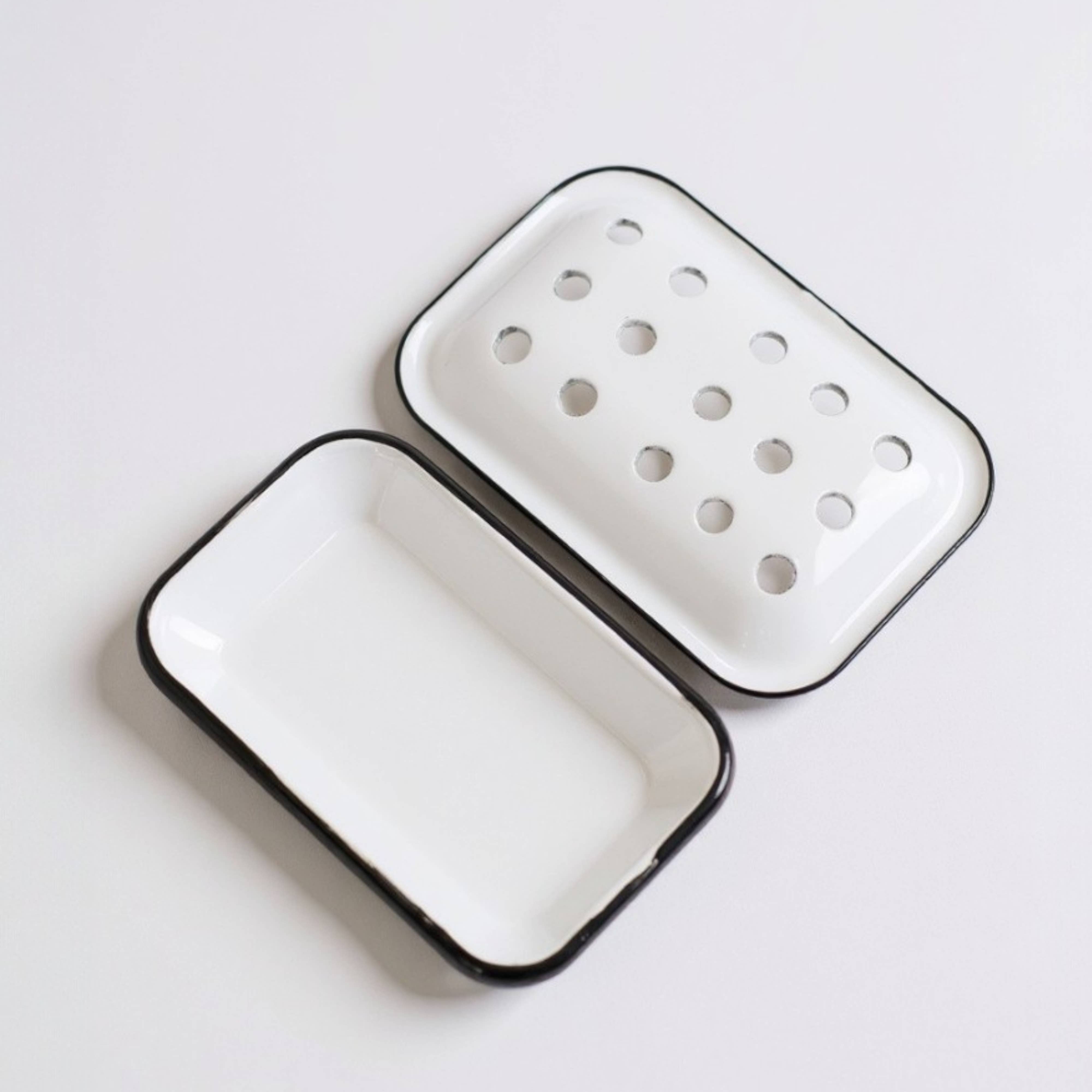 PILLOWPIA - Vente Porte-savons de bain - porte-savon en émail blanc4