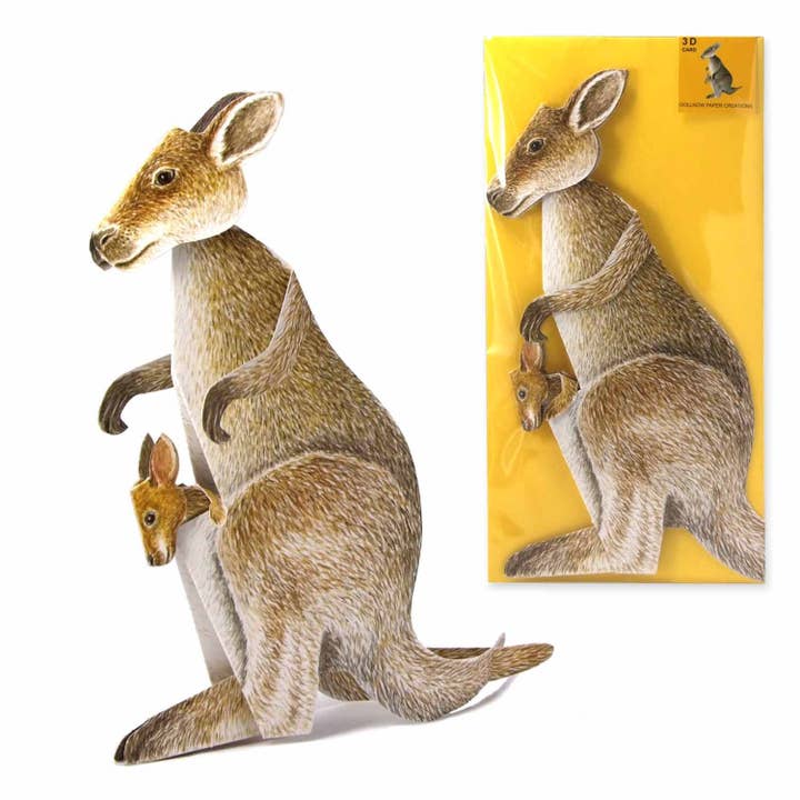 Gollnow Paper Creations - Wholesale Everyday Greeting Card - 3D animal card kangaroo
