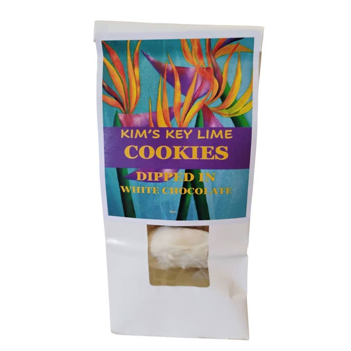 Kim's Key Lime Cookies Dipped in White Chocolate - 6oz. for wholesale by Kim's Key Lime Cookies, Inc.