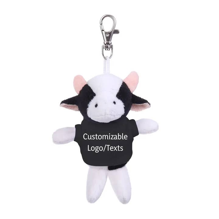 Llavero de 4" - Vaca con camisa personalizada para venta al por mayor de Plushland