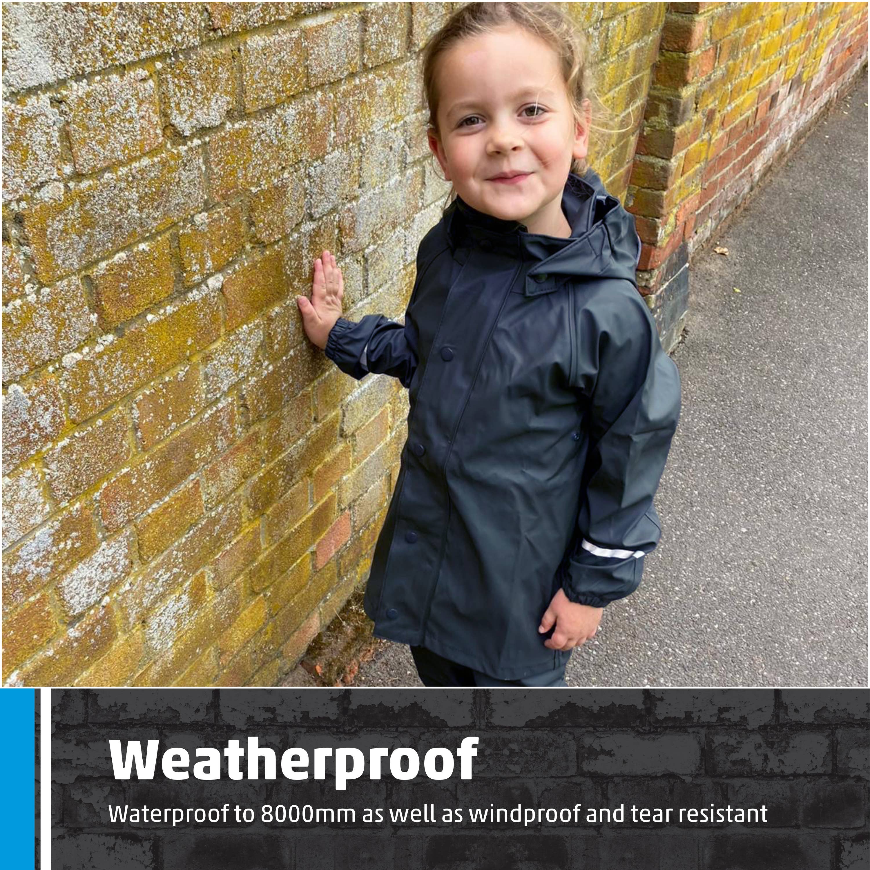 TuffStuff Workwear - Venta al por mayor Impermeable - Niños - Chaqueta Fort Splashflex, impermeable, con ribetes reflectantes5