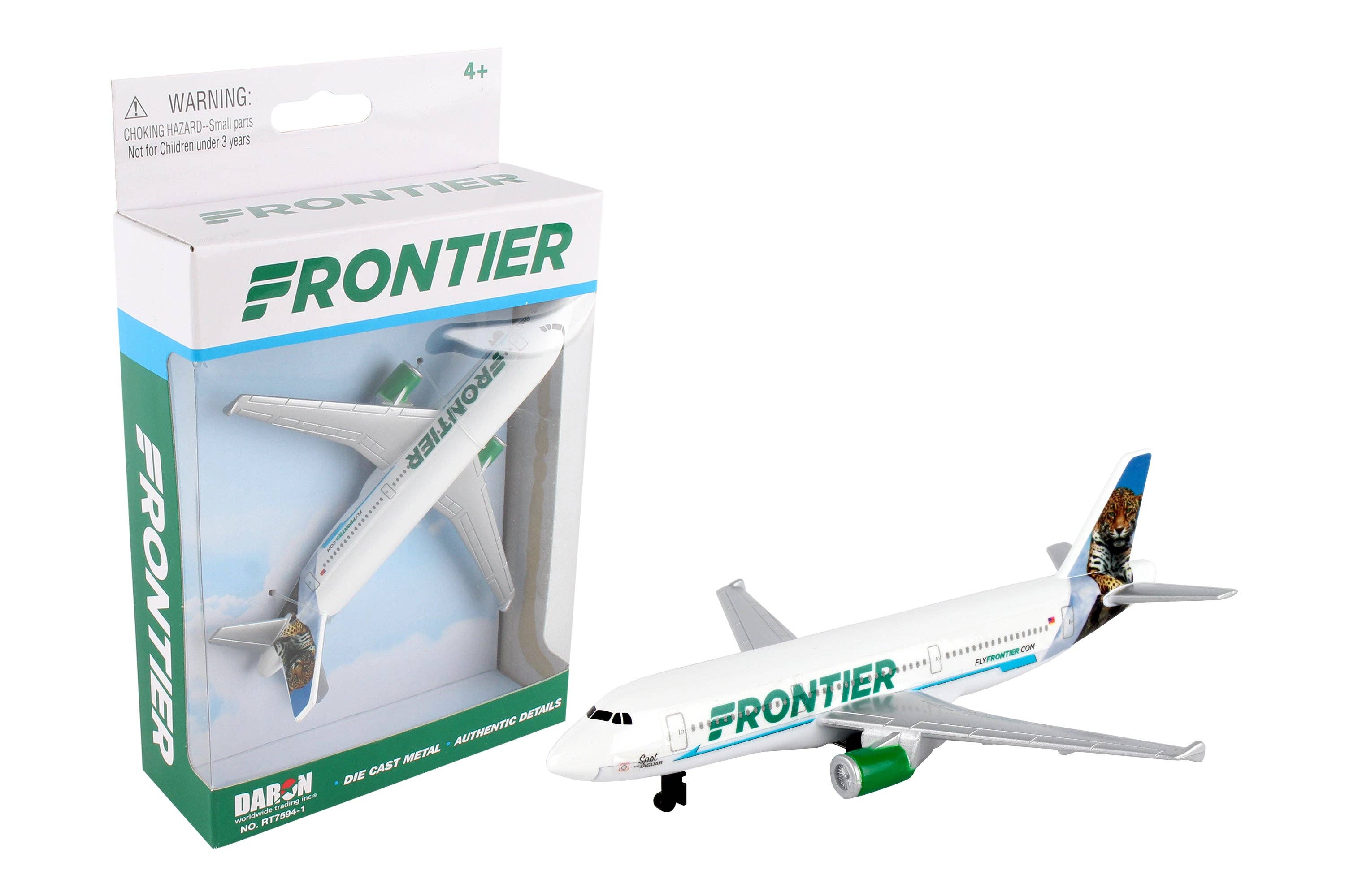 Daron Worldwide Trading - Vendita all'ingrosso Aereo giocattolo - Bambini - Aereo singolo Frontier Airlines RT7594-1 di Daron Toys