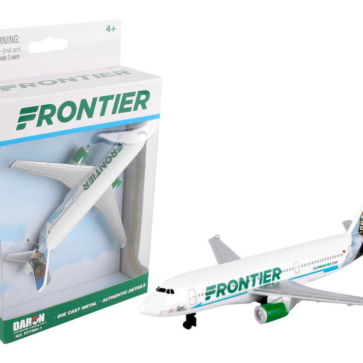 Daron Worldwide Trading - Wholesale Toy Plane - Kids - RT7594-1 Frontier Airlines Single Plane by Daron Toys