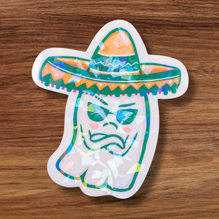 Grumpy Ghost Vinyl Sticker | Waterproof Sticker for wholesale by Eerie Cat