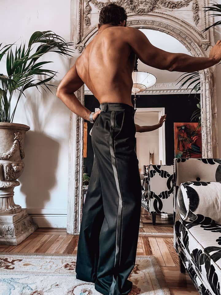 Black Classic Tuxedo Pants for wholesale on Faire1