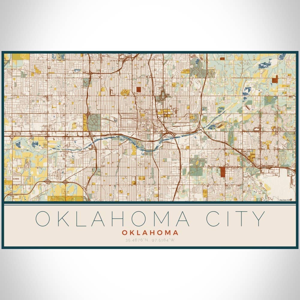 JACE.design - Wholesale Art Print - Oklahoma City OK Map Print Woodblock3