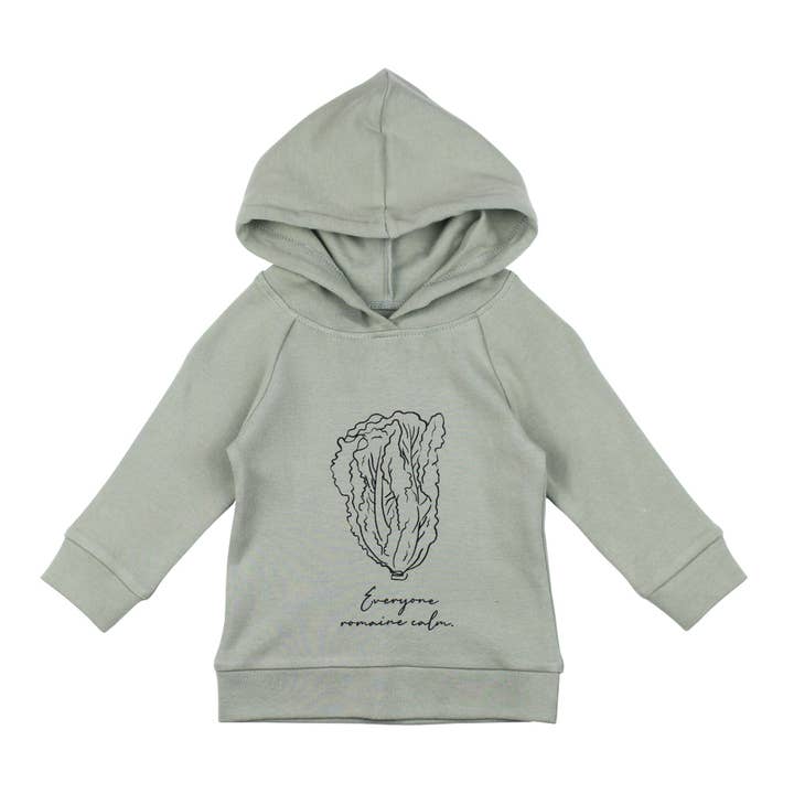 Sudadera con capucha raglán orgánica para niños color lechuga espuma de mar para venta al por mayor de L'ovedbaby