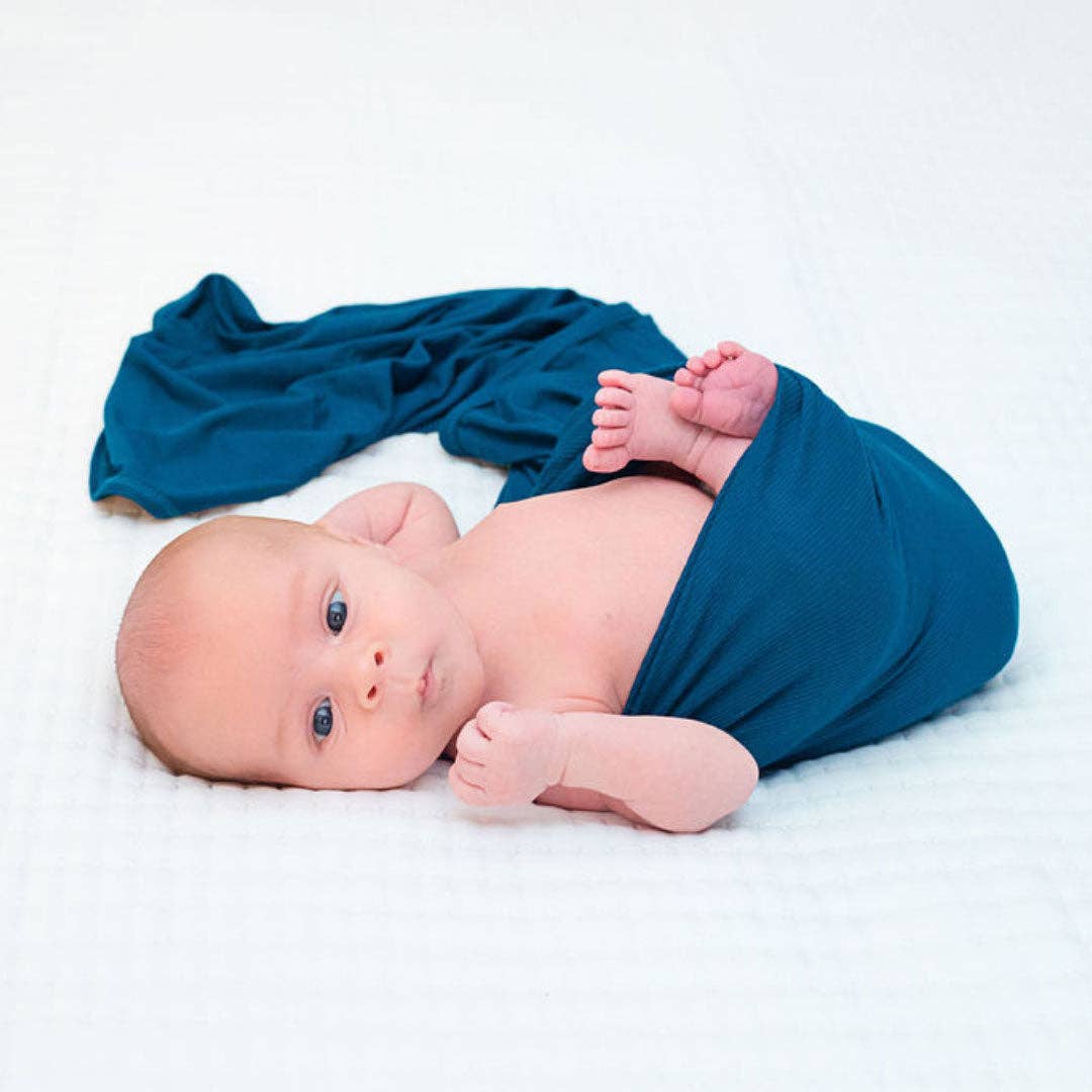 Dolly Lana - Wholesale Swaddle - Baby - Ribbed Swaddle Blanket - Jewel Blue2