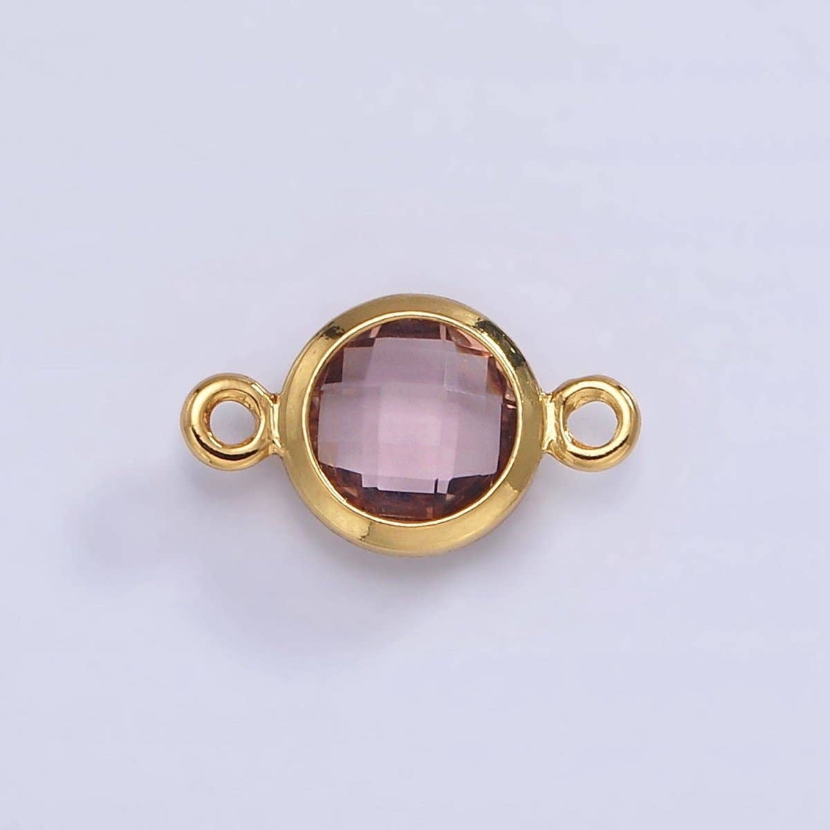 Aim Eternal - Wholesale Individual charm/pendant - Mini 14k Gold Filled Cubic Zirconia Link Connector Color Faceted Crystal Charm Connector Birthstone Link Connector G-742~G-7535