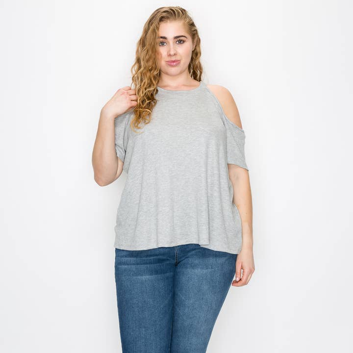 CURVA DE MANGA CURTA COM OMBRO DESCOBERTO TÉRMICA PARA BEBÉ - CINZA H. por atacado de Coin 1804