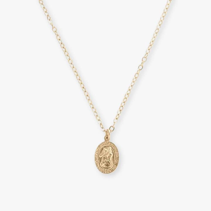 14k Gold Filled Saint Christopher Coin Necklace for wholesale by XO Hanalei