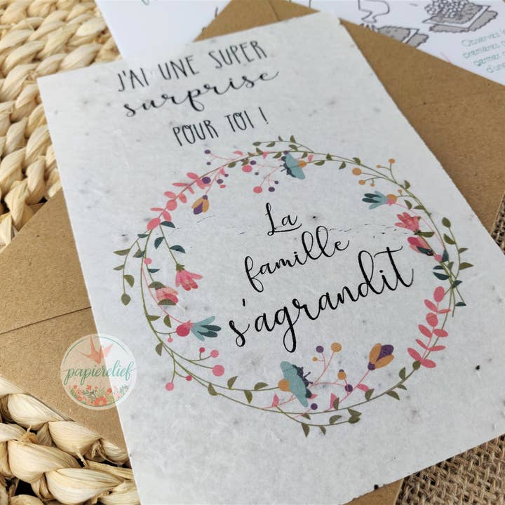 Graviditetsmeddelande kort Familjen växer för wholesale av Papierelief