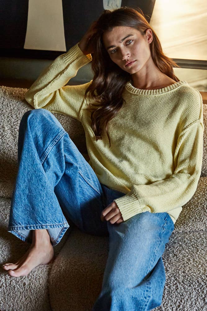 By Together - Wholesale Knitted jumper – Women′s - W1155 | Knit Sweater Crew Neck Long Sleeve Pullover Top9