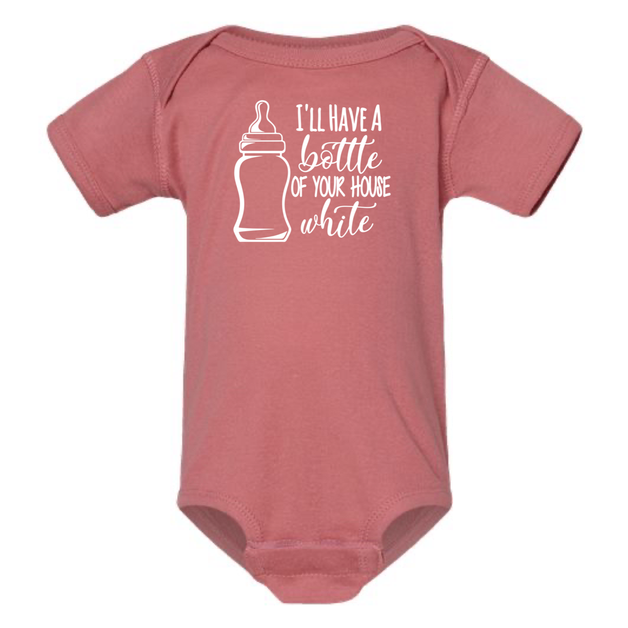 dkhandmade - Wholesale Bodysuit (Non-Footed) - Baby - I'LL HAVE A BOTTLE OF YOUR HOUSE WHITE BABY ONESIE1