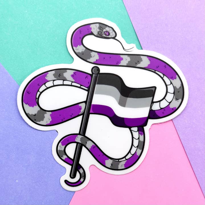 Ace Pride Snake Sticker for wholesale by MarshyNoodle