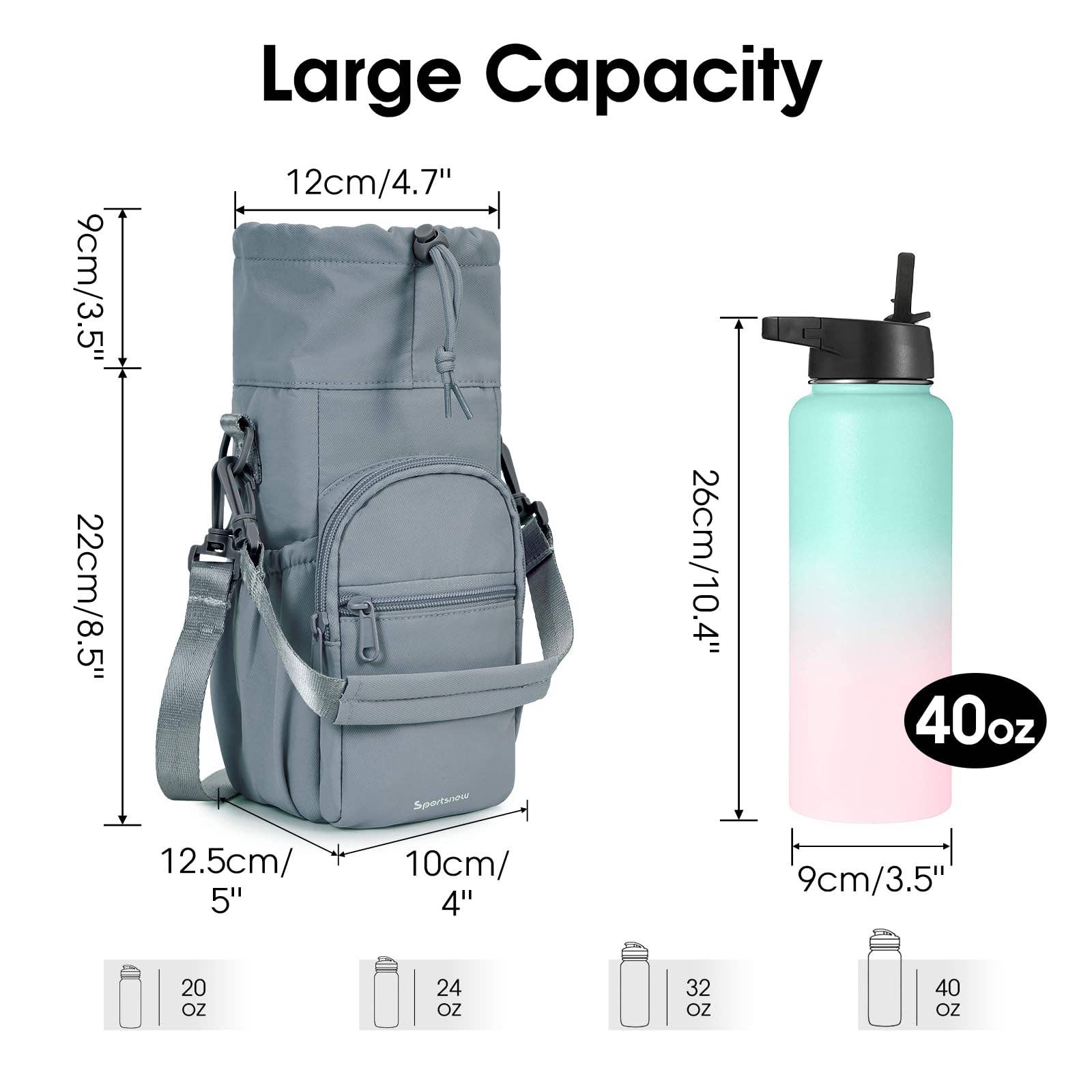 wandf - Wholesale Bottle Rack/Holder - Insulated Water Bottle Holder with Strap and Phone Pocket21