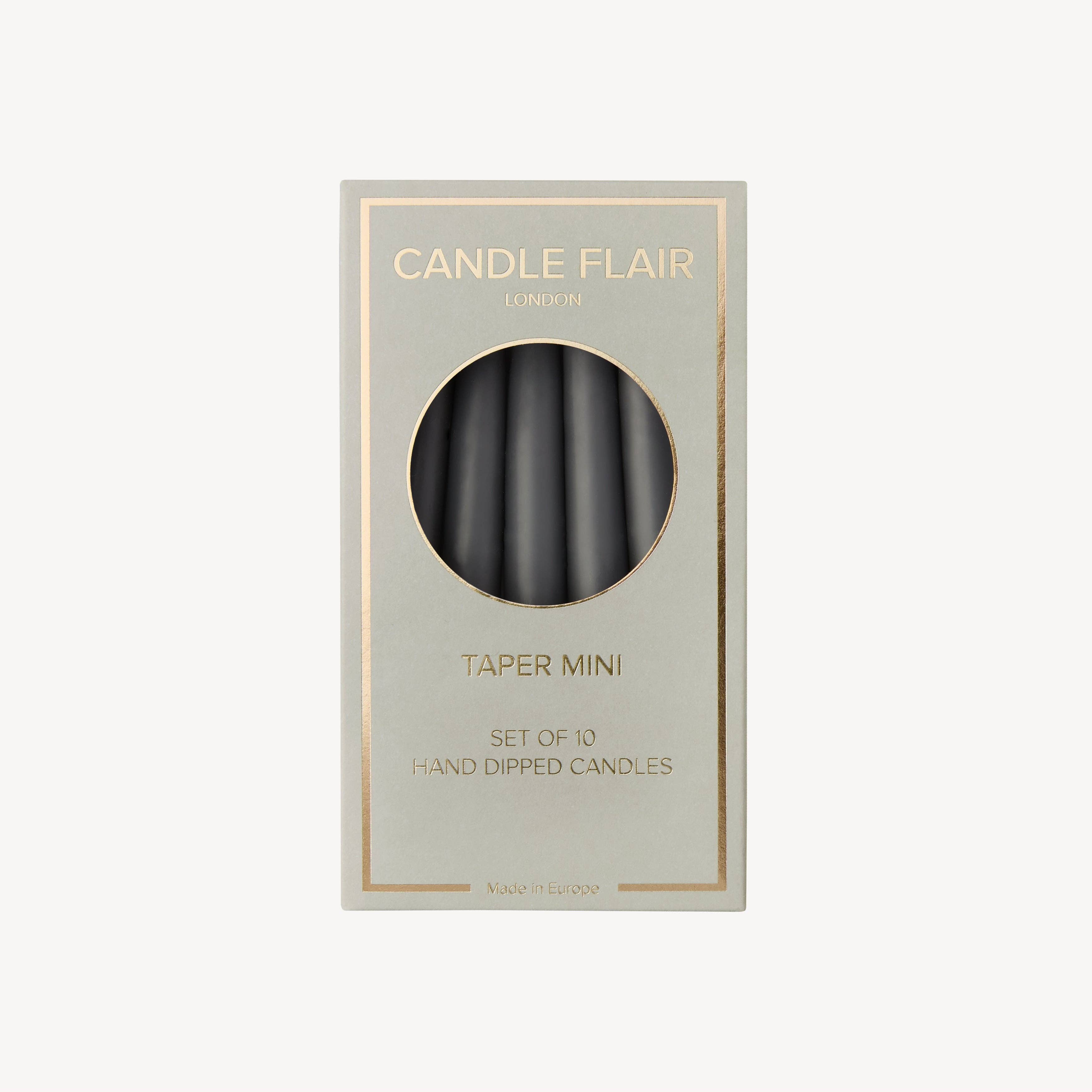Candle Flair – wholesale Tapered candle/candlestick – Taper Mini - Slate Grey1