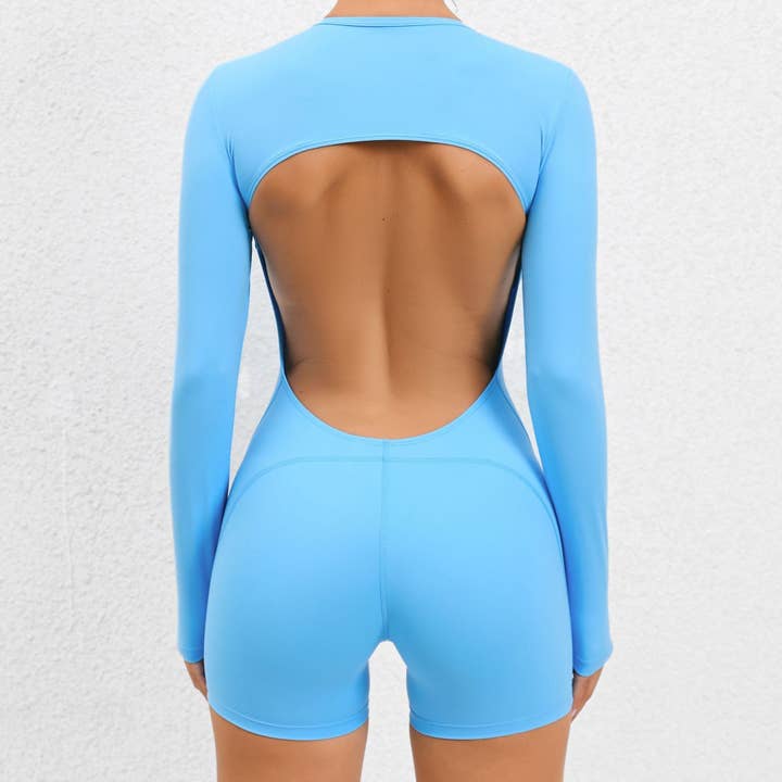 VividLux - Wholesale Unitard - Women's - Sexy Backless Tight Yoga Jumpsuit High Elastic Sports One Piece Beauty Back Yoga Fitness Jumpsuit2
