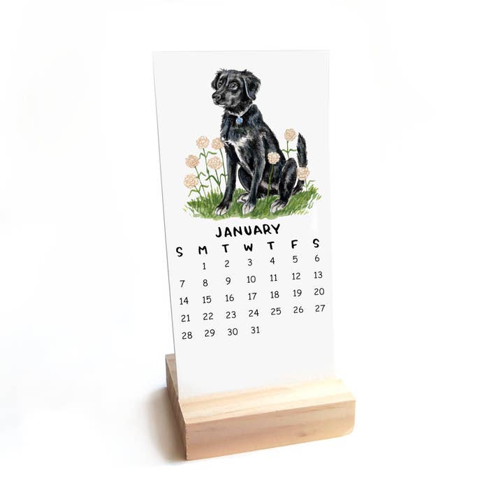 Sketchy Notions - Wholesale Calendar - 2026 Dogs + Flowers Desk Calendar0