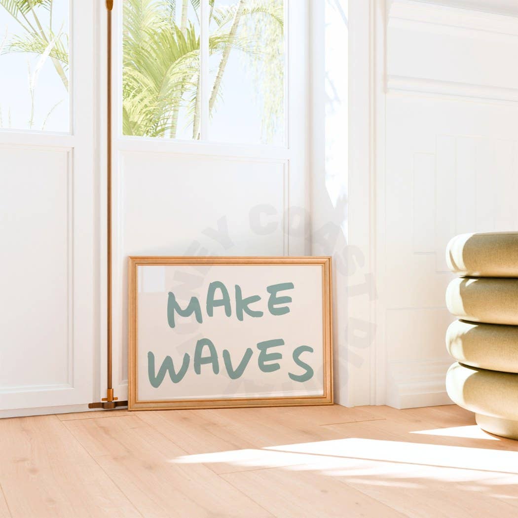 Honey Coast Print Co. - Wholesale Poster - Landscape Make Waves Typography Wall Art Shore Green Prints5
