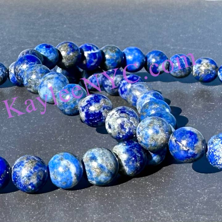 KayleeNYC - Wholesale Beaded Bracelet - Natural Lapis Lazuli 5.5-6mm 7.5” Crystal He2