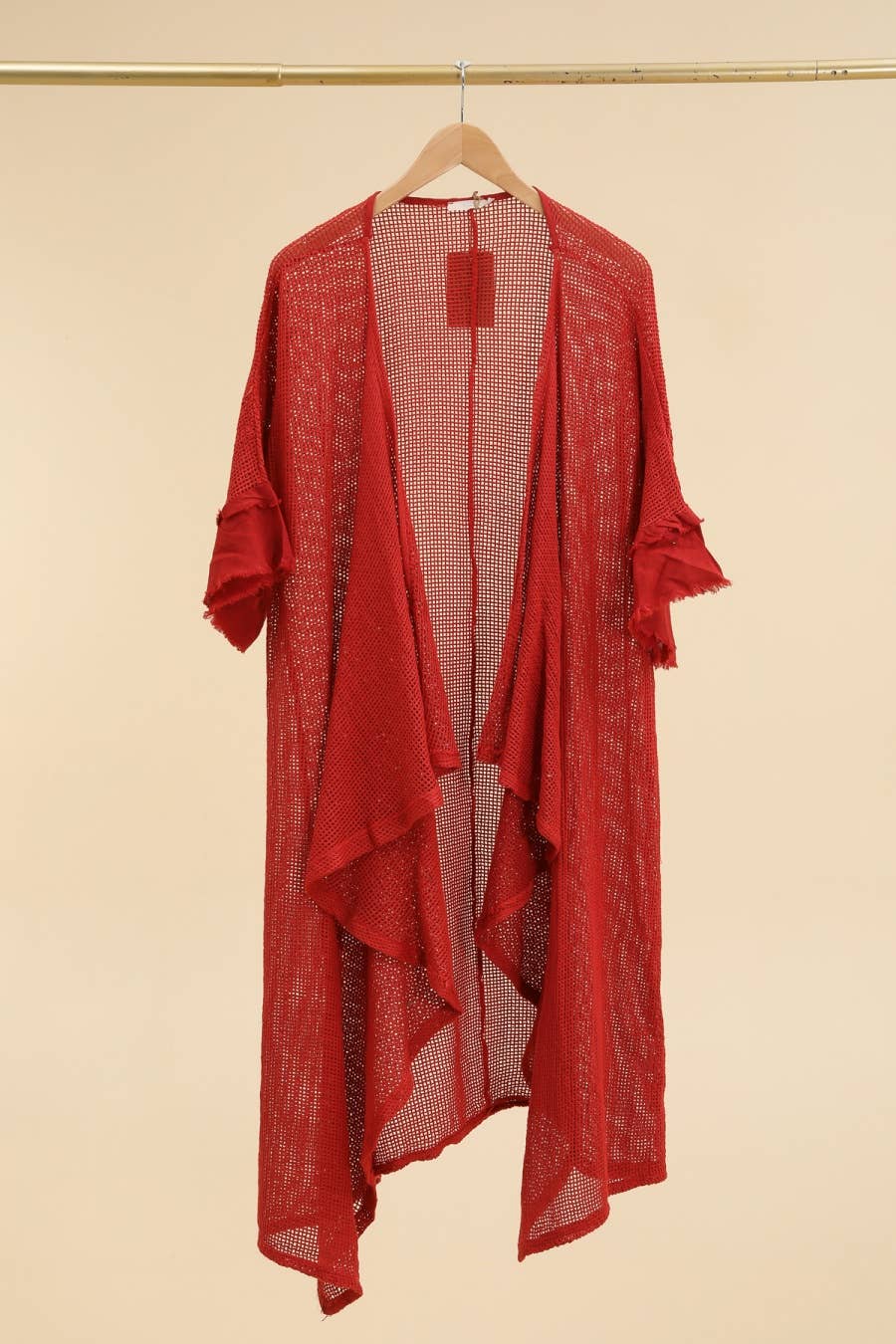 LÉA & LUC - Wholesale Vest - Dames - Opengewerkt vest van 100% katoen met 100% linnen mouwen REF. 6086510