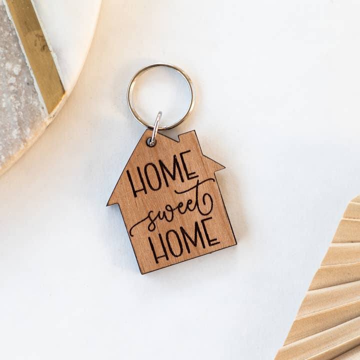 Reece Design Works - Wholesale Keychain - Unisex - Home Sweet Home Wood Keychain, House Keychain2