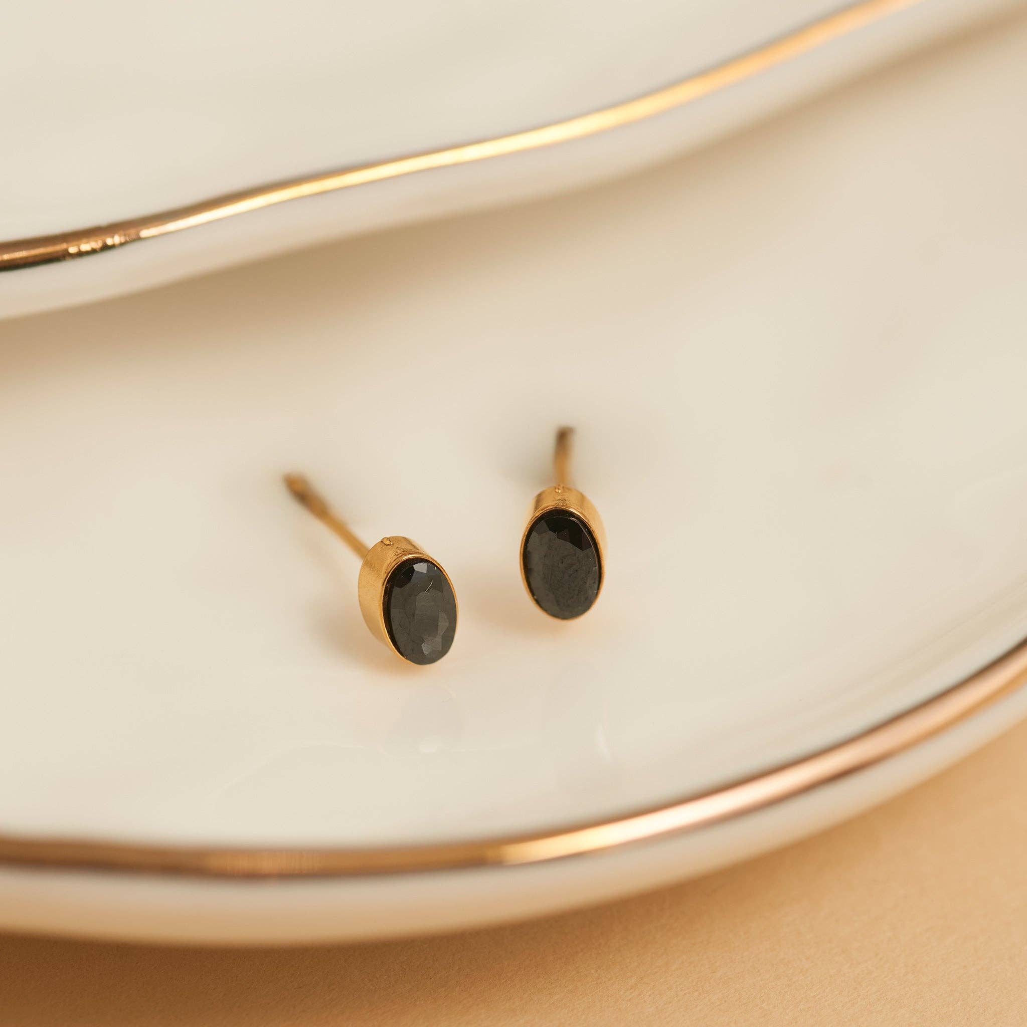 Elsie & Zoey - Wholesale Stud/Post Earrings - Waterproof Earring Narelle Oval Cubic Zirconia 18K Gold Stud2