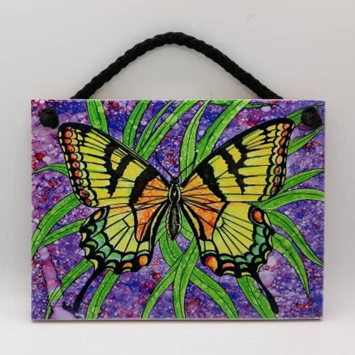 Butterfly Ceramic Tile for wholesale by Florida Vibes Art / Mungo Key Designs
