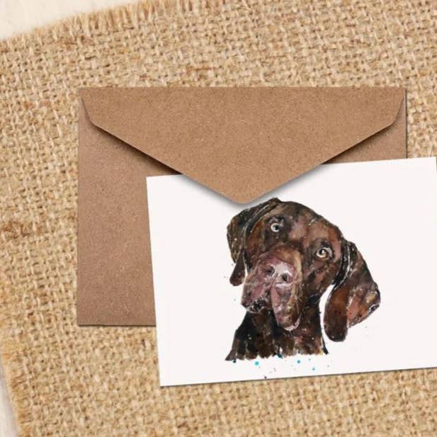 German Shorthaired Pointer Greeting/Note Cards for wholesale by edswatercolours