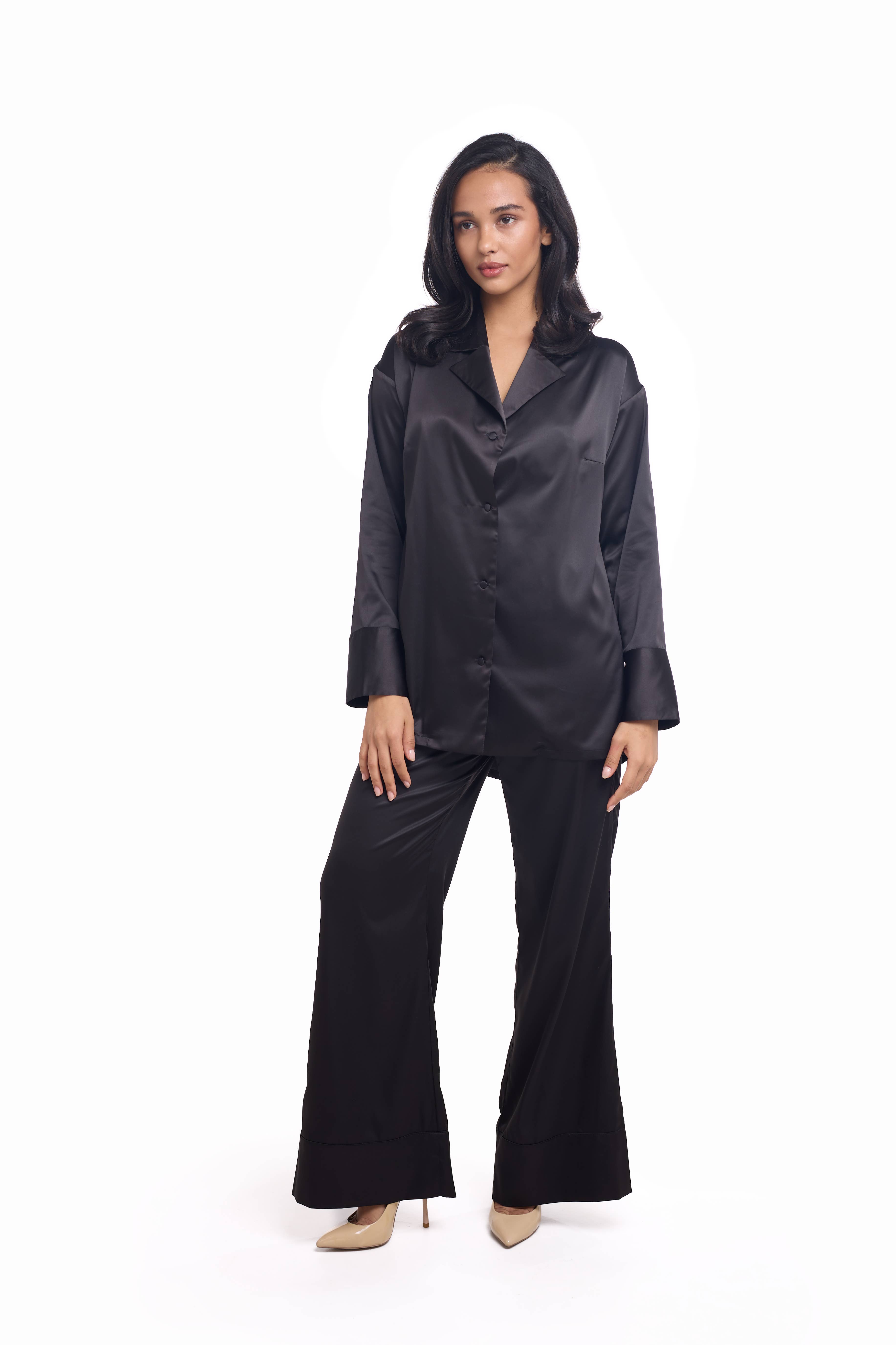 IDENTITY LINGERIE - Wholesale Sleepwear Set - Women's - Pure Silk Pajamas, 100% Silk Pyjamas, Silk PJs, Plain Pajama7