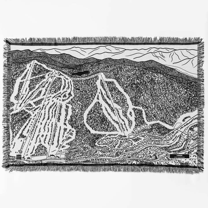 Loon, New Hampshire Ski Trail Kort tæppe for engroshandel hos Benoit's Design Co.