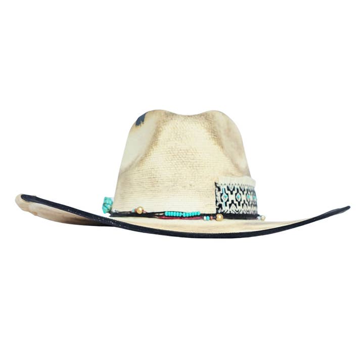 Chapéu Callista de palha com copa estilo western por atacado de PETRA SAVAGE