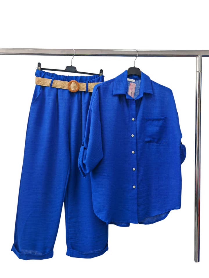 Superbia – Engroshandel Top- og buksesæt (IKKE Loungewear) - Dame – Italiensk One Size Fuld Knap Casual Sæt af 2 Skjorte og Bukser