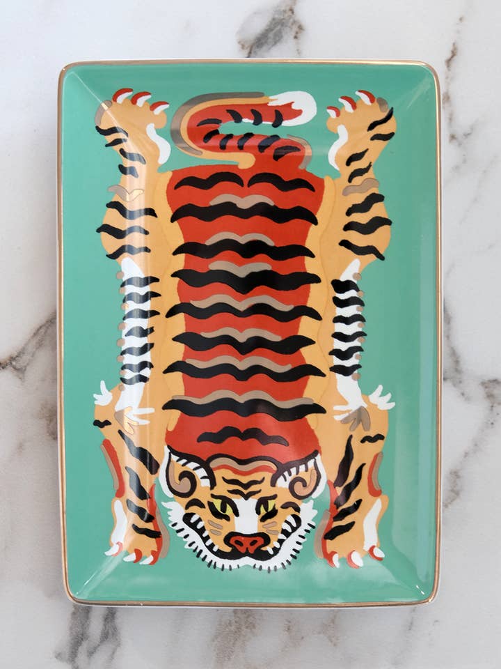 Bandeja de Porcelana para Pequeños Objetos | Tigre de Jade para venta al por mayor de Idlewild Co.