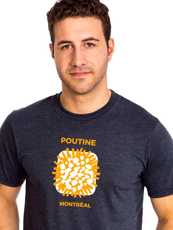 T-shirt poutine pour homme — coton biologique pour la vente par PLB Design