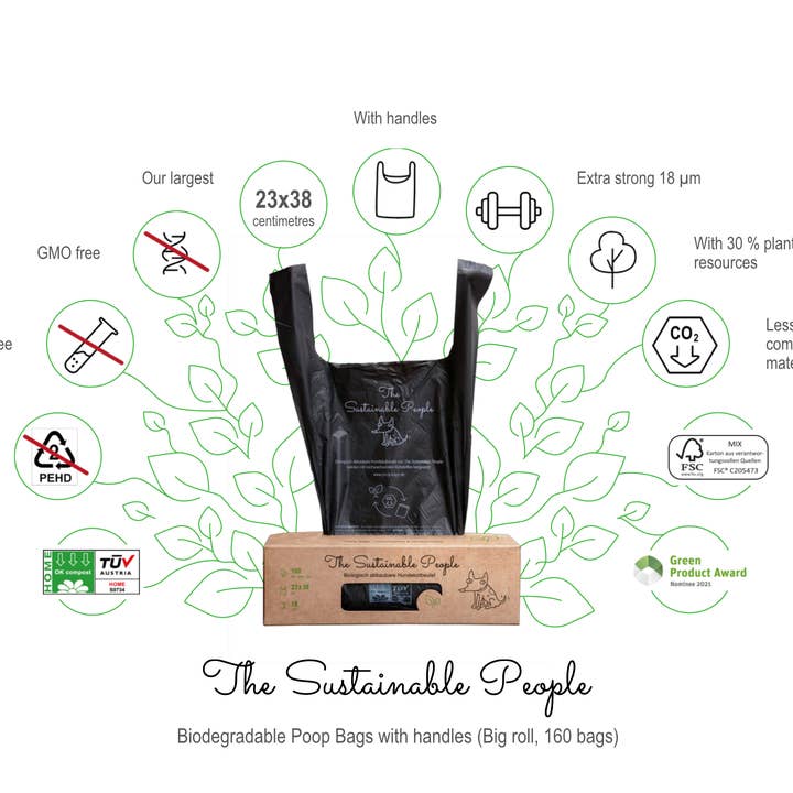 The Sustainable People - Wholesale Pet Poop Bag - Biodegradable Dog Waste Bags in Dispenser Box (160 bags/box)1