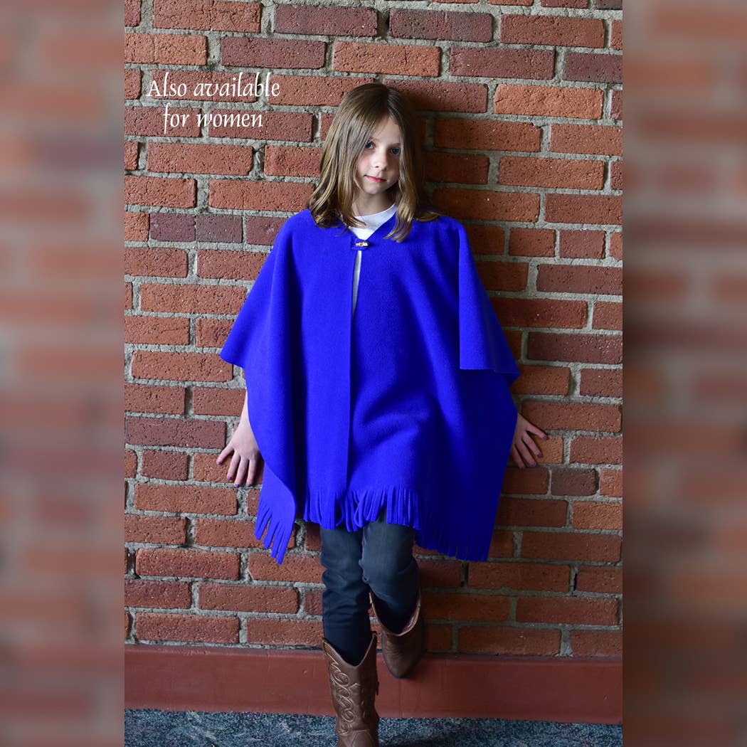 Swanque - Wholesale Poncho - Women's - Fringed Mantoque with Button - Adult2