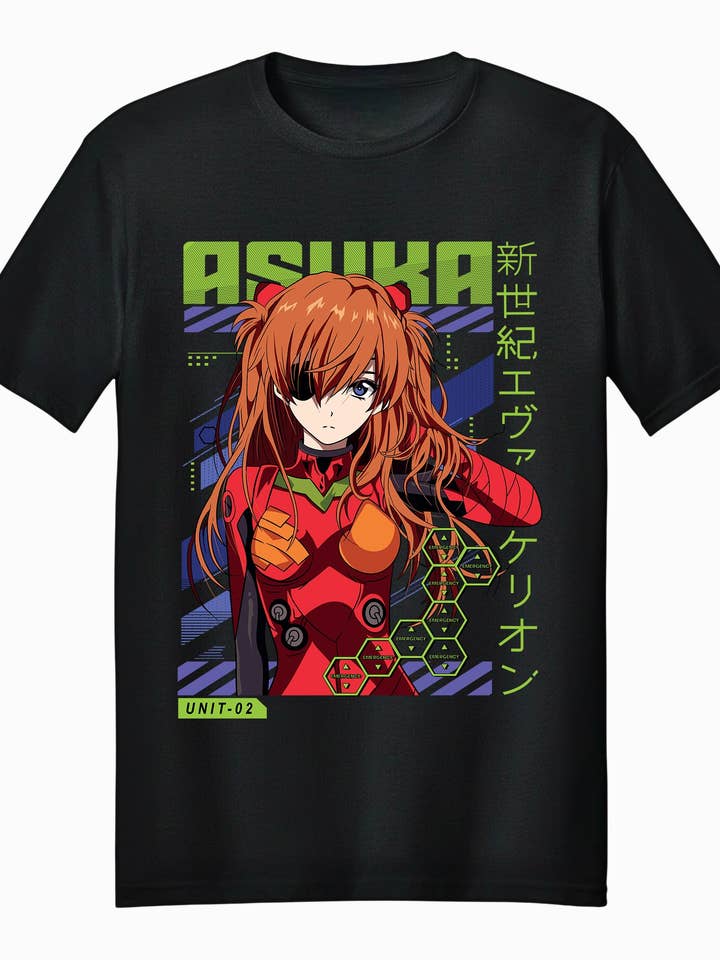 Fundom - Wholesale T-Shirt (Graphic) - Unisex - Neon Genesis Evangelion Asuka EVA-02 Plug Suit Adult T-Shirt